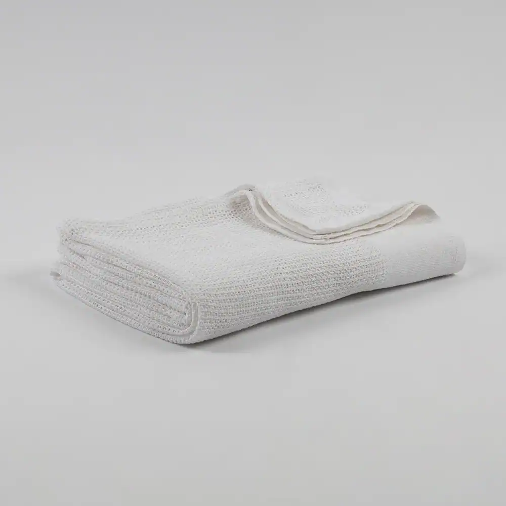 Thermal Blanket - 100% Cotton - Twin, 66" x 90", white