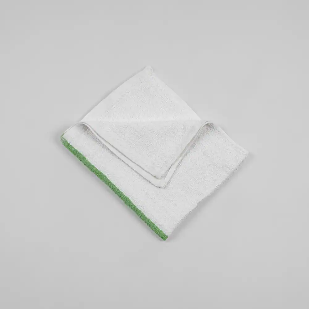 Bar Mop - 100% Cotton - 16" x 19", white-green