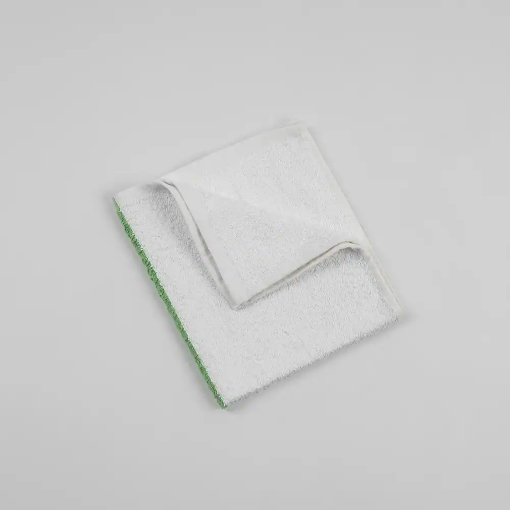 Bar Mop - 76% Cotton / 24% Polyester - 16" x 19", white-green