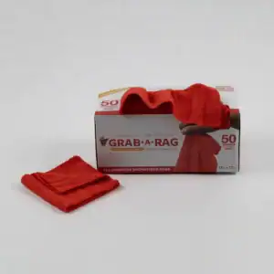 Grab-A-Rag™ - Shop Towel - 87% Polyester / 13% Polyamide - 12" x 12", red