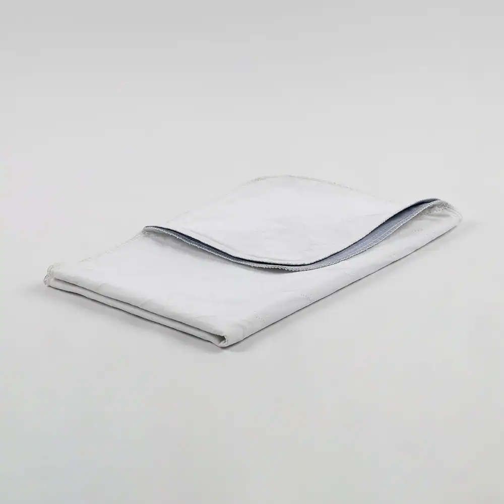 Incontinence Pad - 80% Cotton / 20% Polyester Ibex Face - 60% Polyester / 40% Rayon Soaker - 100% Polyester Barrier - 24" x 34", white-blue